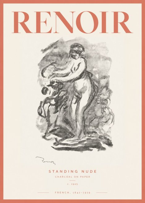 Renoir Standing Nude No2 - Plakat