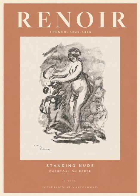 Renoir Standing Nude No5 - Plakat