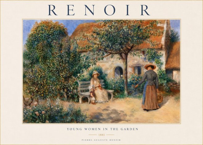Renoir Young Women in the Garden II No3 - Plakat