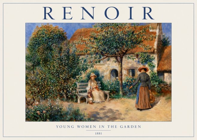 Renoir Young Women in the Garden II No5 - Plakat