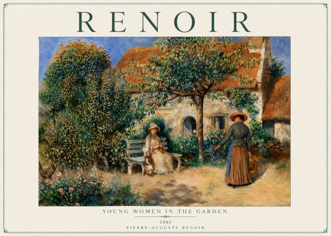 Renoir Young Women in the Garden II No6 - Plakat