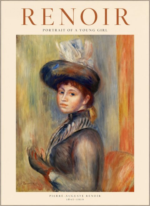 Renoir Portrait of a Young Girl IV No1 - Plakat
