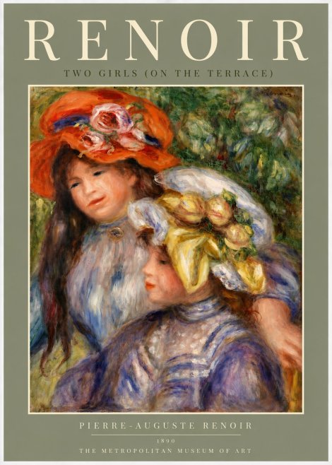 Renoir Two Girls (on the Terrace) No5 - Plakat