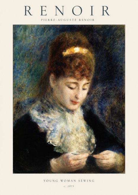 Renoir Young Woman Sewing II No1 - Plakat
