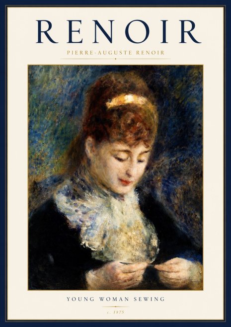 Renoir Young Woman Sewing II No3 - Plakat