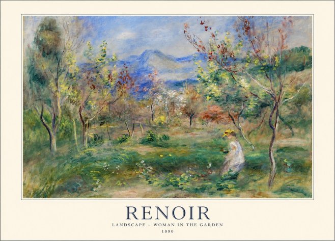 Renoir Landscape - Woman in the Garden No1 - Plakat