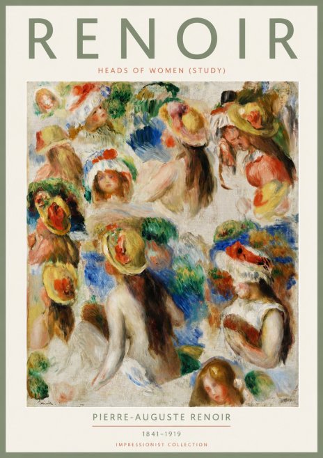 Renoir Heads of Women (Study) No2 - Plakat