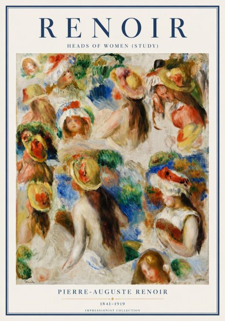 Renoir Heads of Women (Study) No3 - Plakat