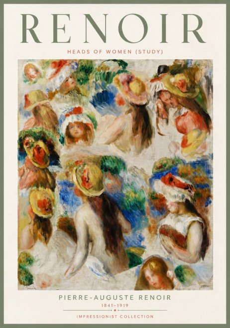 Renoir Heads of Women (Study) No4 - Plakat