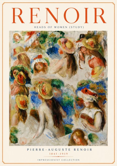 Renoir Heads of Women (Study) No6 - Plakat