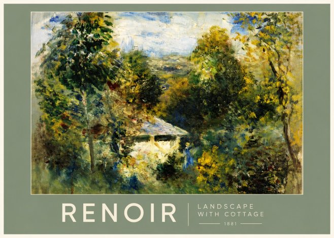 Renoir Landscape with a Cottage No5 - Plakat