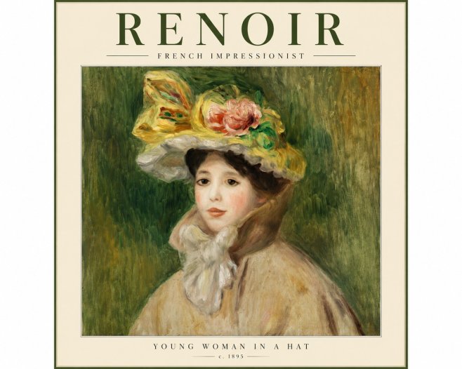 Renoir Portrait of a Young Woman in a Hat No3 - Plakat