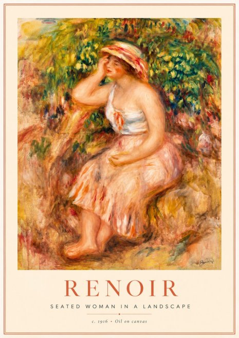 Renoir Seated Woman in a Landscape No1 - Plakat