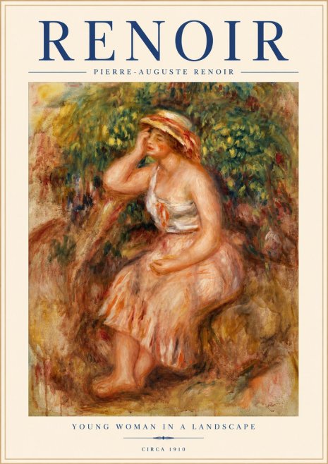 Renoir Seated Woman in a Landscape No4 - Plakat