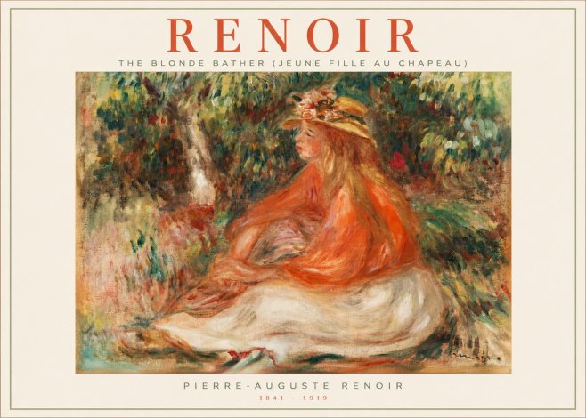 Renoir The Blonde Bather (Jeune Fille Au Chapeau) No2 - Plakat