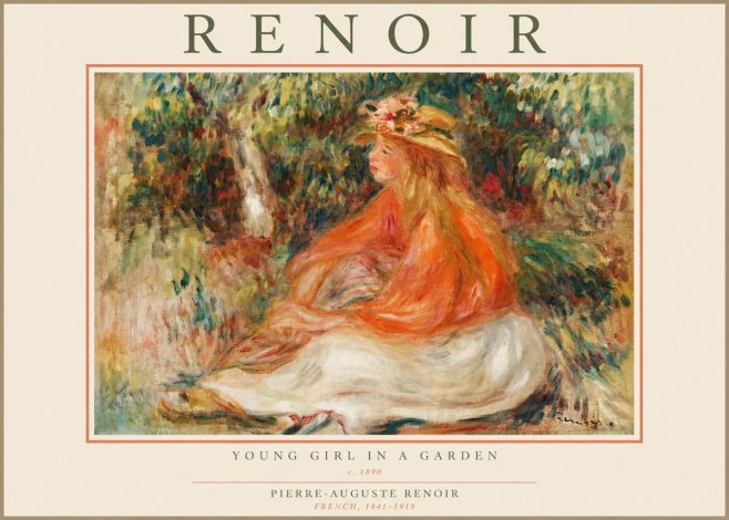 Renoir The Blonde Bather (Jeune Fille Au Chapeau) No3 - Plakat