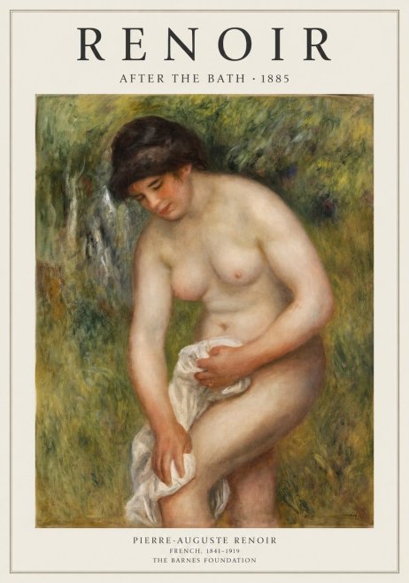 Renoir After the Bath No1 - Plakat