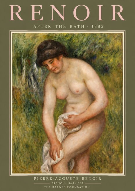 Renoir After the Bath No6 - Plakat