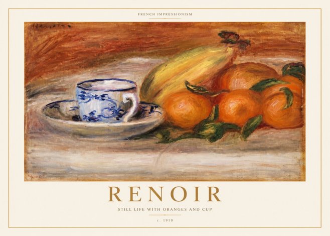 Renoir Still Life with Oranges and Cup No3 - Plakat