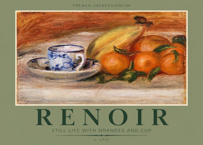 Renoir Still Life with Oranges and Cup No4 - Plakat