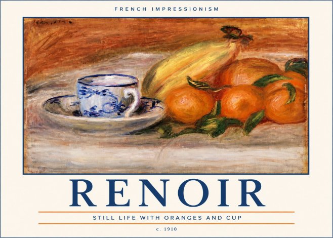 Renoir Still Life with Oranges and Cup No5 - Plakat