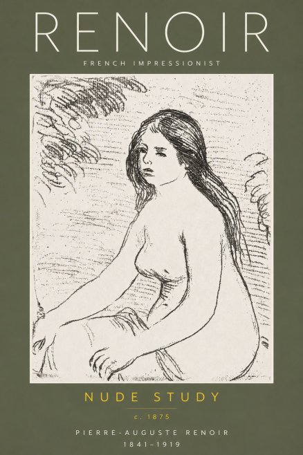 Renoir Nude Study No4 - Plakat