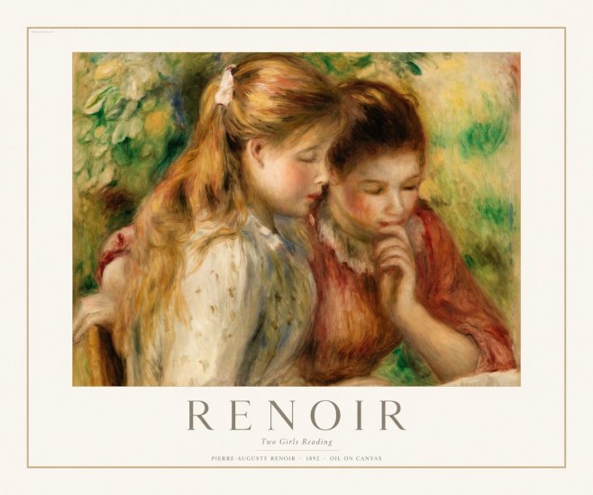 Renoir Two Girls Reading No1 - Plakat