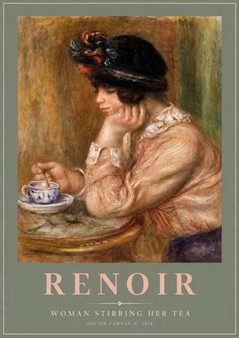 Renoir Woman Stirring a Cup of Tea No2 - Plakat
