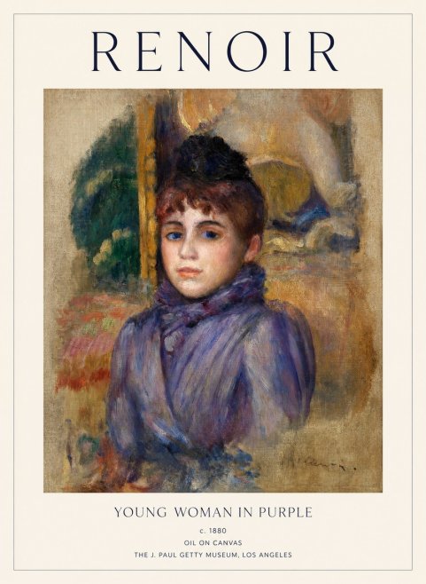 Renoir Young Woman in Purple No1 - Plakat