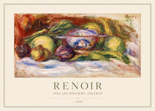 Renoir Still Life with Bowl and Fruit No1 - Plakat