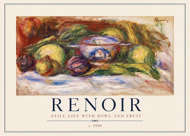 Renoir Still Life with Bowl and Fruit No2 - Plakat