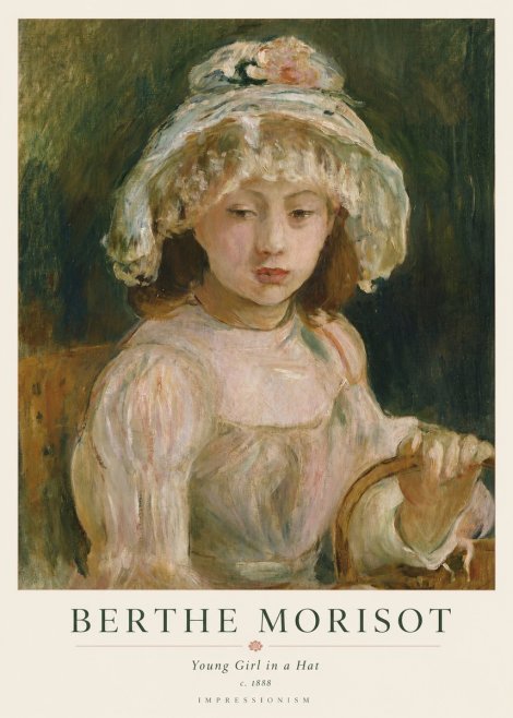 Berthe Morisot Young Girl in a Hat No1 - Plakat