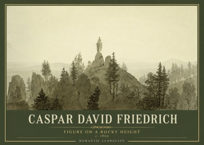 Caspar David Friedrich Figure on a Rocky Height No4 - Plakat