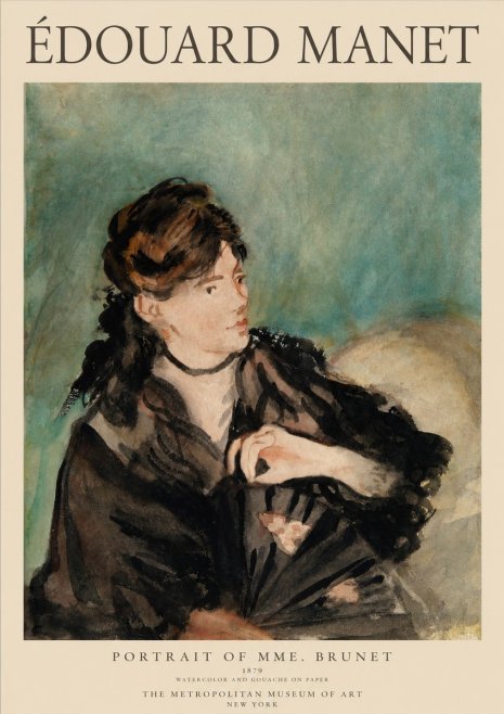 Édouard Manet Portrait of Mme. Brunet No1 - Plakat