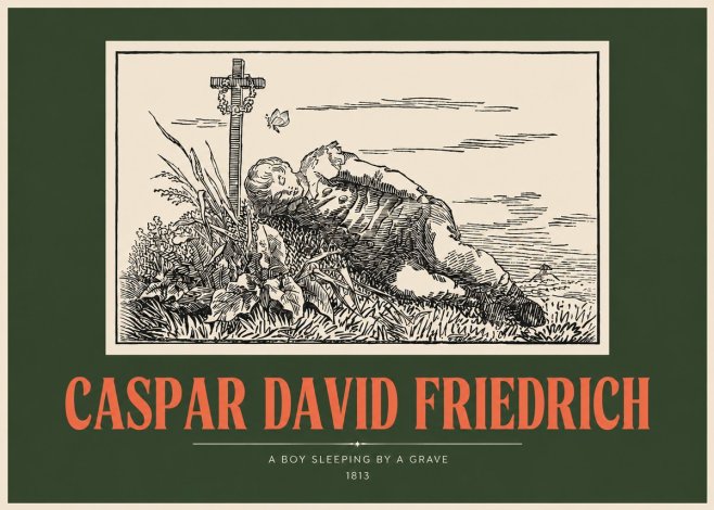 Caspar David Friedrich A Boy Sleeping by a Grave No2 - Plakat