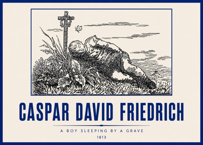 Caspar David Friedrich A Boy Sleeping by a Grave No6 - Plakat