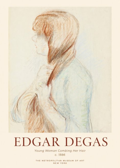 Edgar Degas Young Woman Combing Her Hair No1 - Plakat