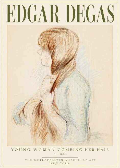 Edgar Degas Young Woman Combing Her Hair No4 - Plakat