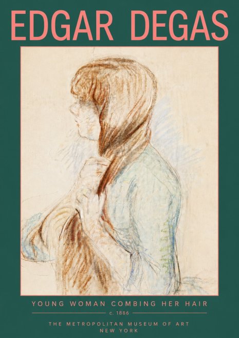 Edgar Degas Young Woman Combing Her Hair No5 - Plakat