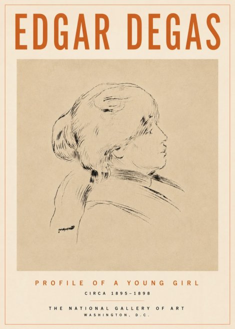 Edgar Degas Profile of a Young Girl No5 - Plakat