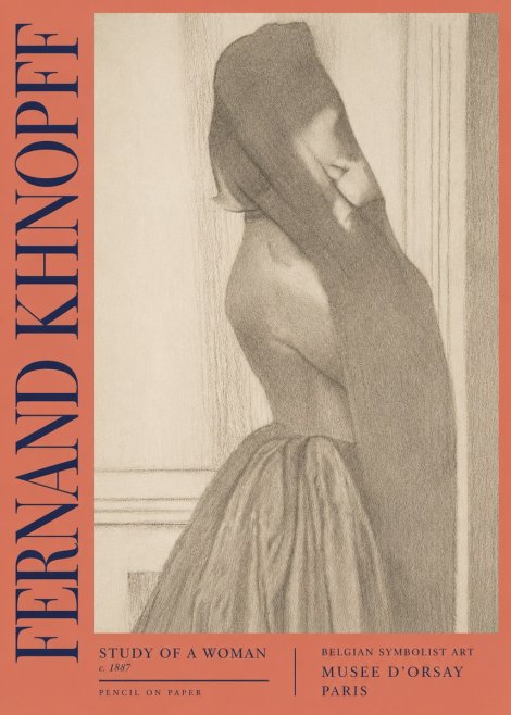 Fernand Khnopff Study of a Woman No2 - Plakat