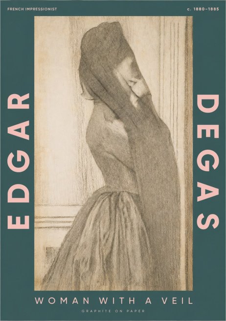 Edgar Degas Woman with a Veil No2 - Plakat