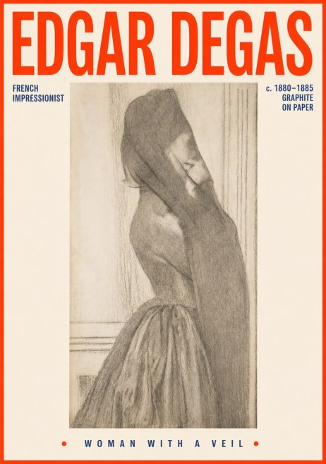 Edgar Degas Woman with a Veil No4 - Plakat