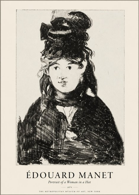 Édouard Manet Portrait of a Woman in a Hat No1 - Plakat