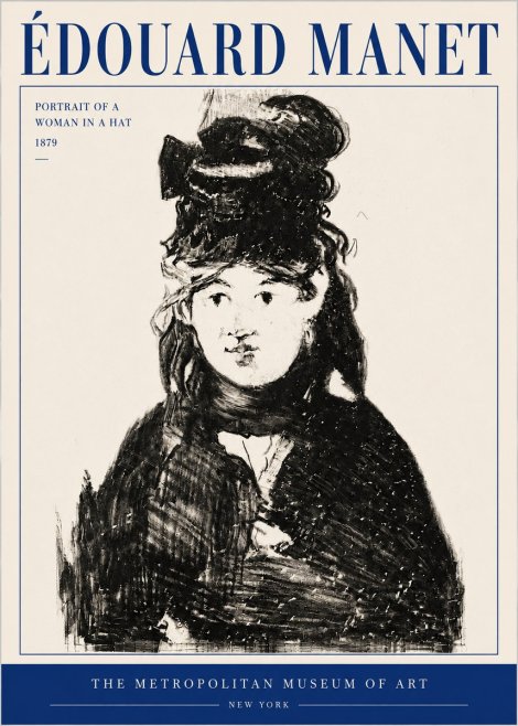 Édouard Manet Portrait of a Woman in a Hat No4 - Plakat