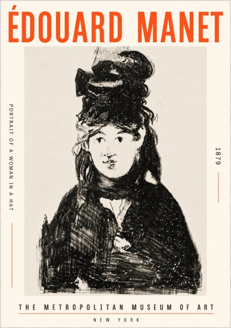 Édouard Manet Portrait of a Woman in a Hat No5 - Plakat
