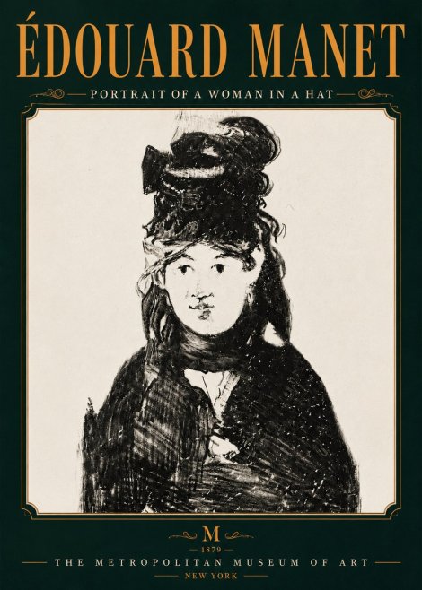 Édouard Manet Portrait of a Woman in a Hat No6 - Plakat