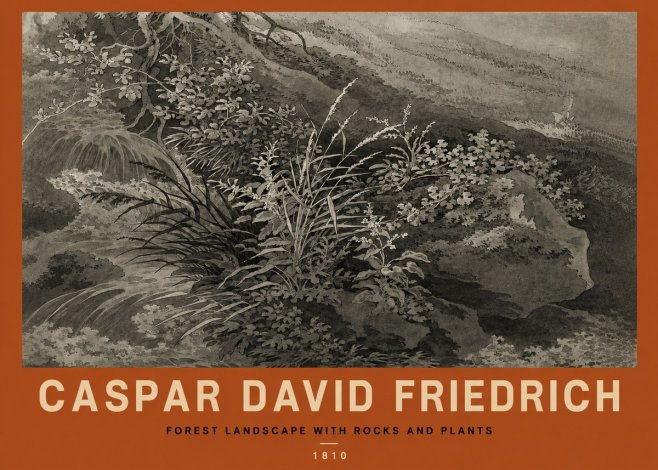 Caspar David Friedrich Forest Landscape with Rocks and Plants No2 - Plakat