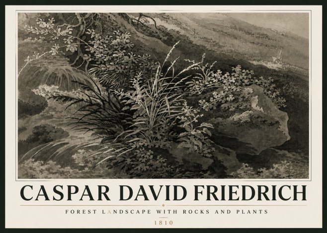Caspar David Friedrich Forest Landscape with Rocks and Plants No6 - Plakat