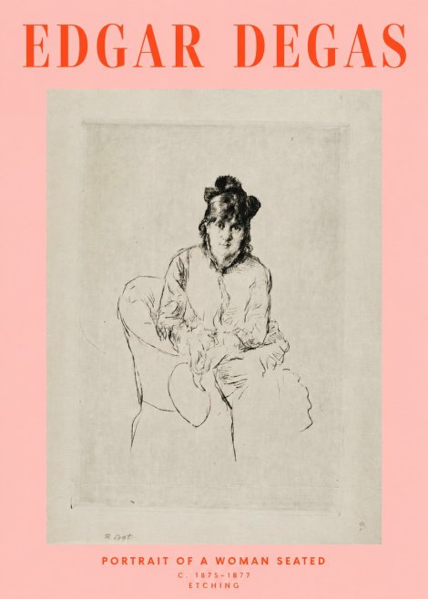 Edgar Degas Portrait of a Woman Seated No2 - Plakat